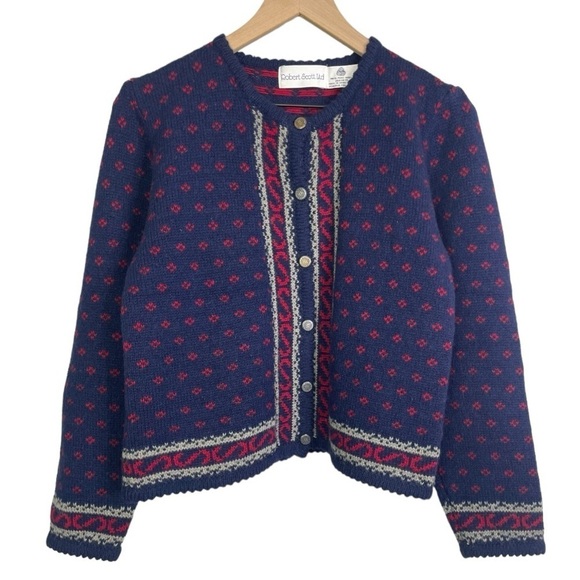 Vintage Robert Scott Ltd Women’s Wool Button Front Cardigan Sweater - Picture 1 of 4